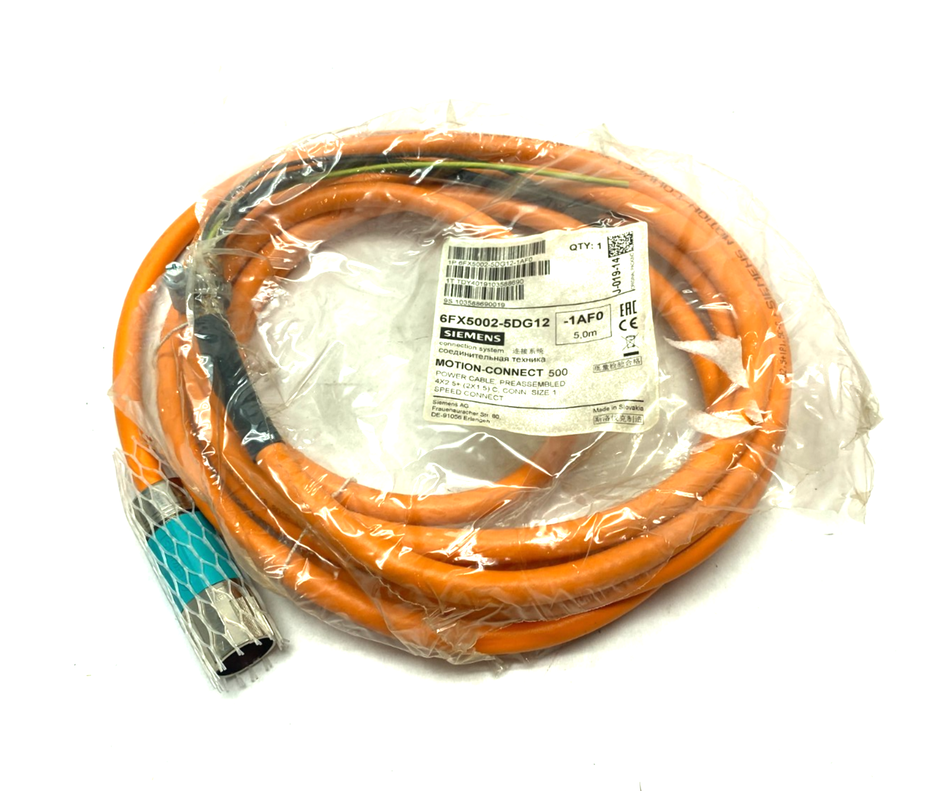 Siemens 6FX5002-5DG12-1AF0 MOTION-CONNECT 500 Power Cable Assembly - Maverick Industrial Sales