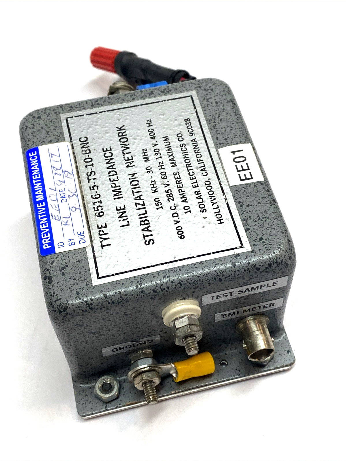 6516-5-TS-10-BNC | Solar Electronics LISN 5A Single-Phase 150 kHz-65 MHz BNC - Used - Maverick Industrial Sales