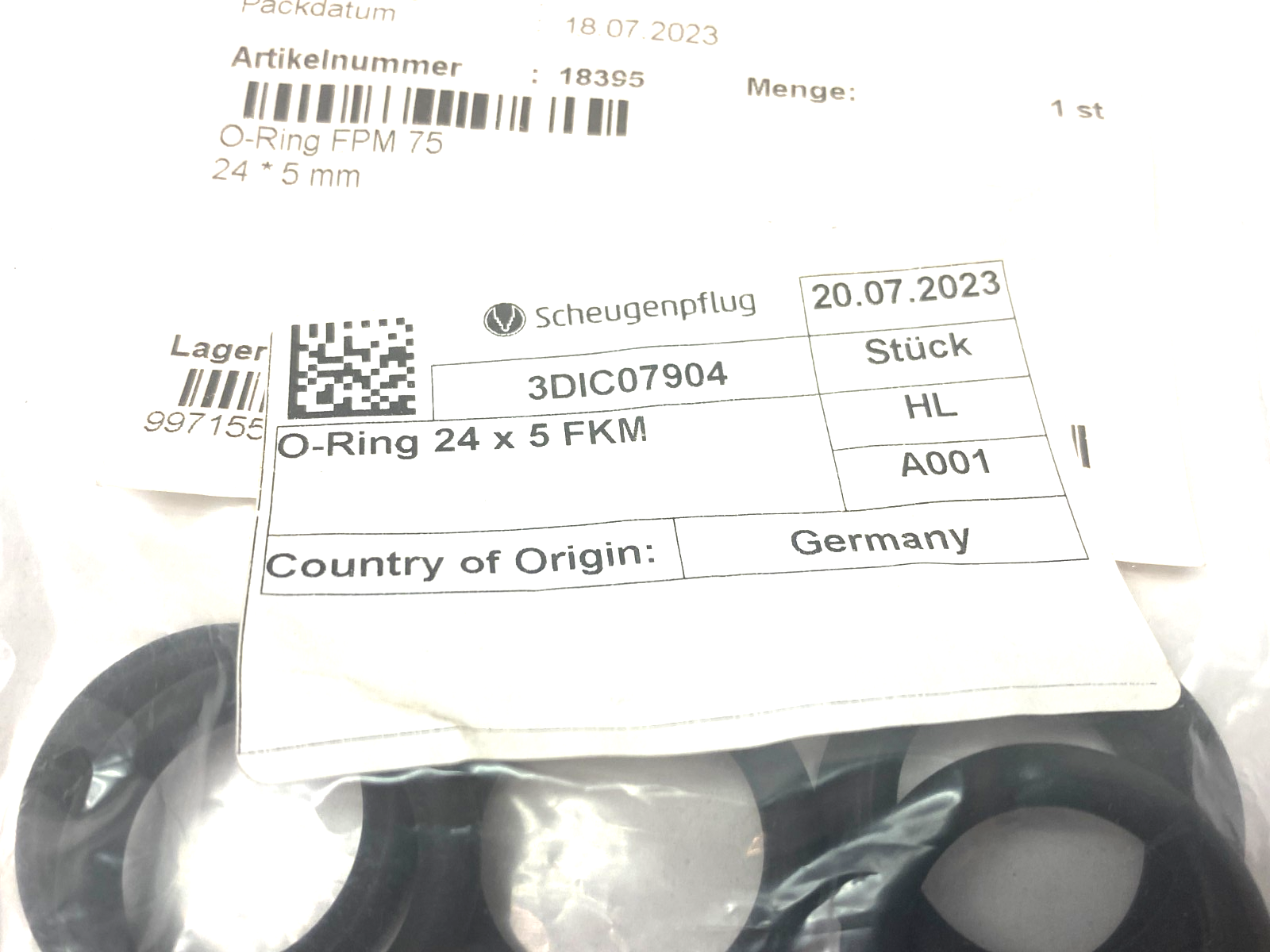 Scheugenpflug 3DIC07904 O-Ring 24 x 5 FKM PKG OF 6 - Maverick Industrial Sales