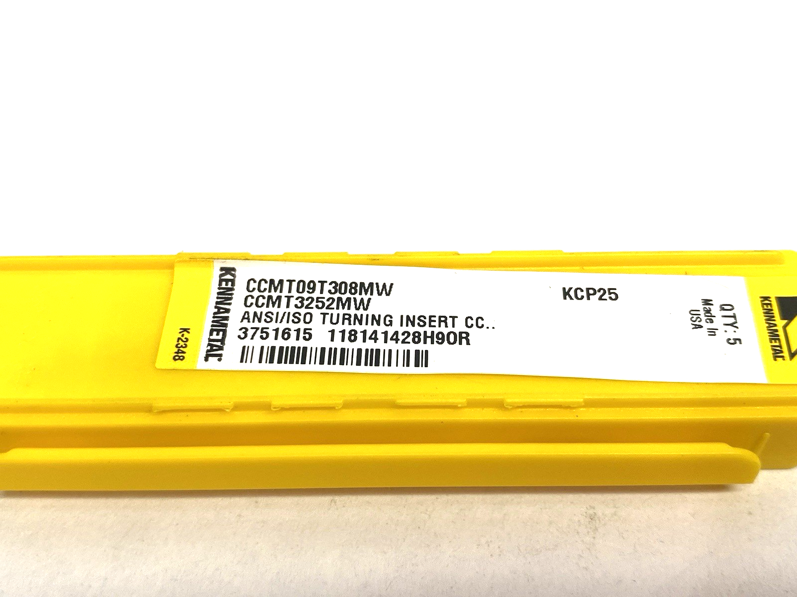3751615 | Kennametal Screw-On CCMT-MW Positive Inserts CCMT09T308MW PKG OF 5 - New - Maverick Industrial Sales