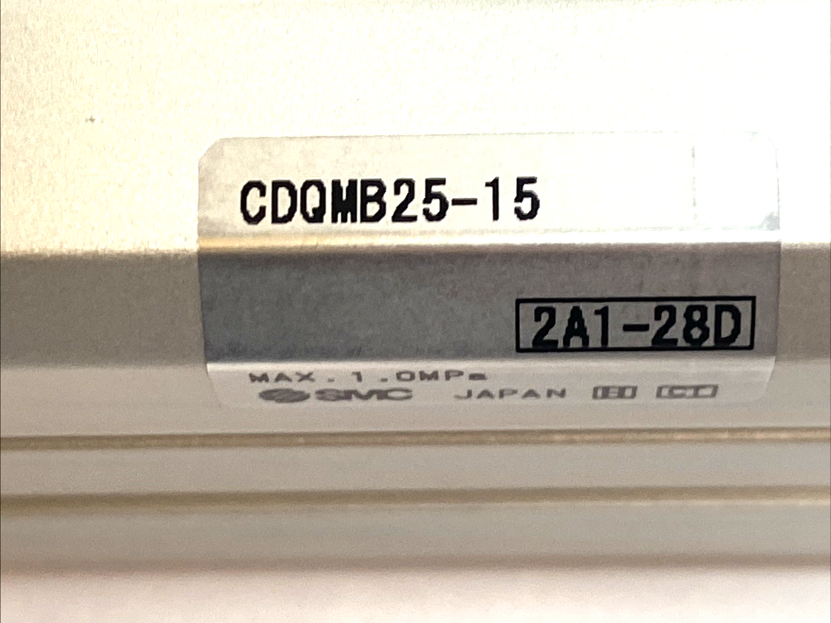 CDQMB25-15 | SMC Compact Guide Rod Cylinder 25mm Bore 15mm Stroke - New – Open box - Maverick Industrial Sales