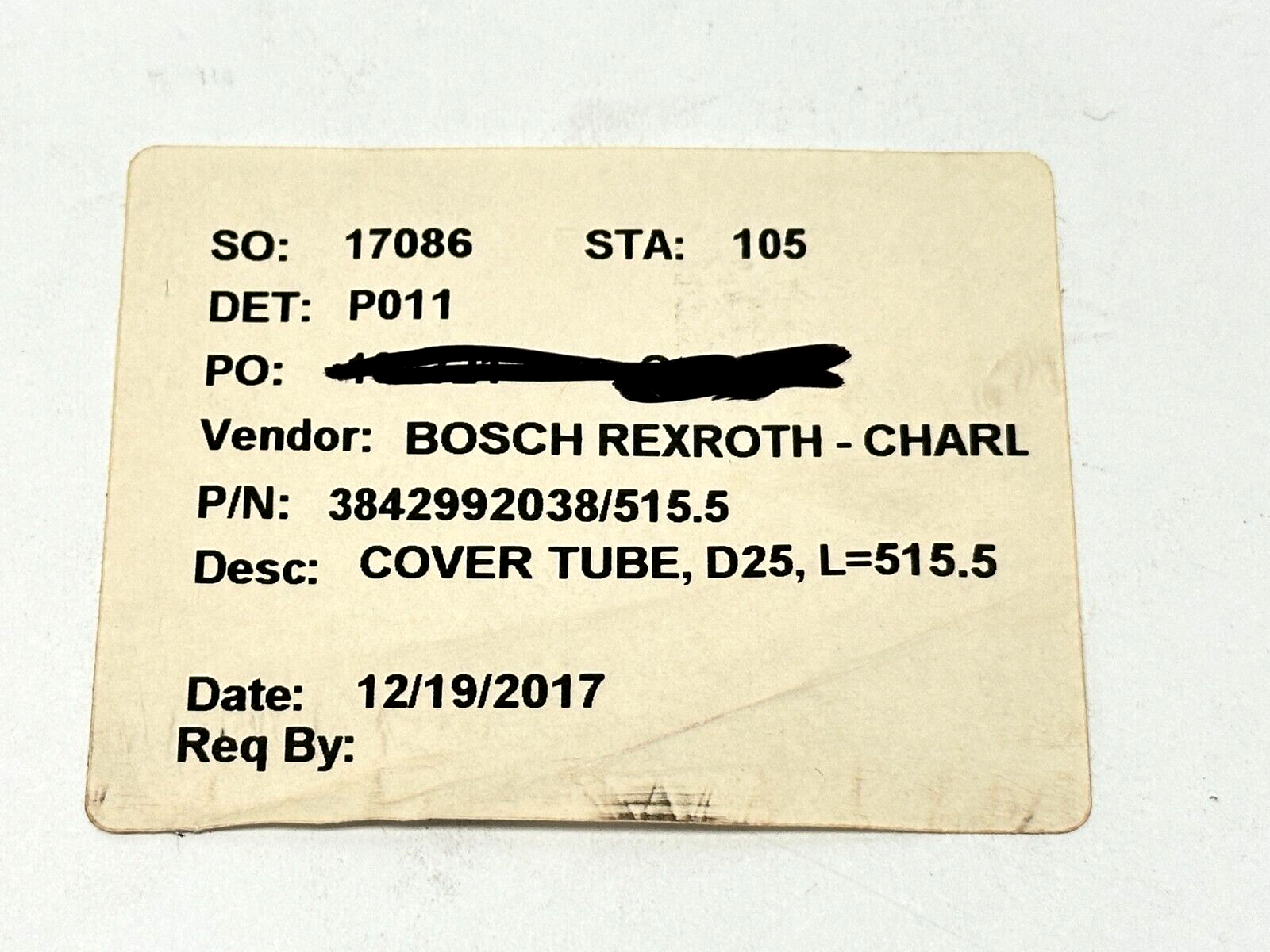 Bosch Rexroth 3842992038 Cover Tube D25 LOT OF 3 - Maverick Industrial Sales