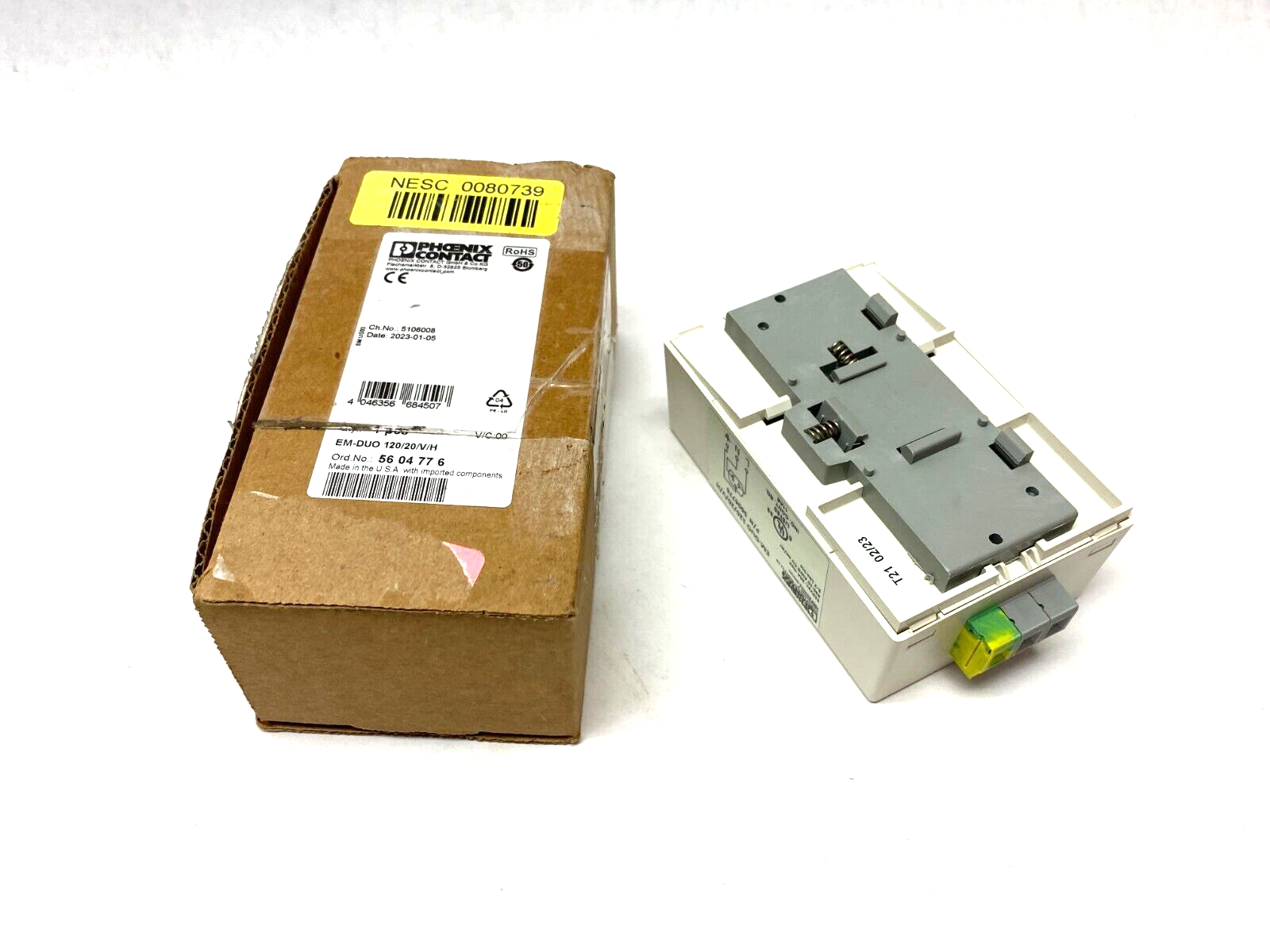 Phoenix Contact EM-DUO 120/20/V/H Dual-Outlet Receptacle Ivory 5604776 - Maverick Industrial Sales
