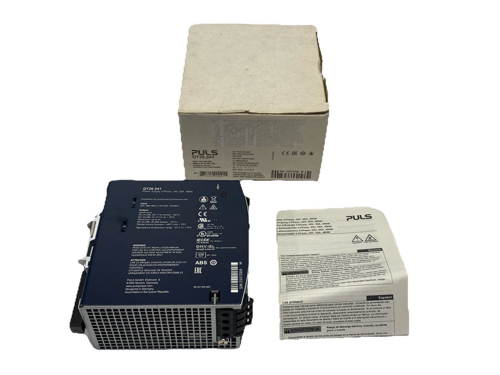 Puls Power QT20.241 DIN Rail Power Supply 20A 24VDC 3-Phase - Maverick Industrial Sales