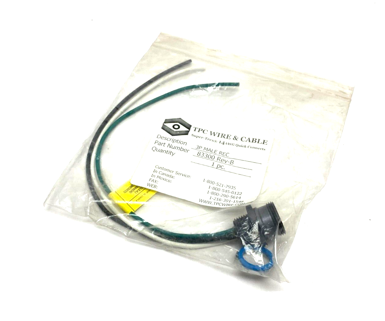 TPC Wire & Cable 83300 Super-Trex Quick-Connect Receptacle Rev. B 3P - Maverick Industrial Sales