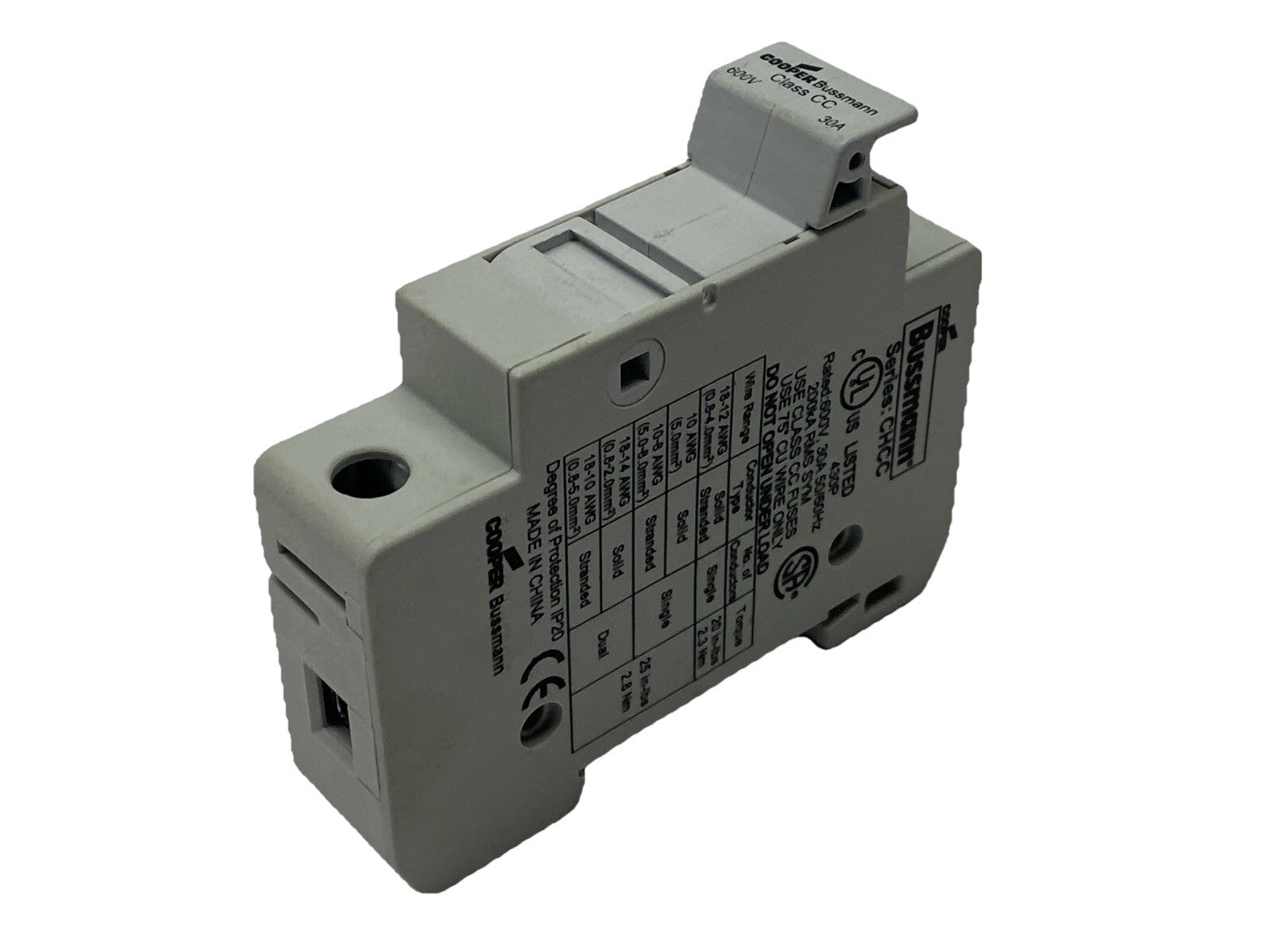 CHCC1DIU | Eaton Bussmann Modular Fuse Holder 1P 30A 600V - Used - Maverick Industrial Sales