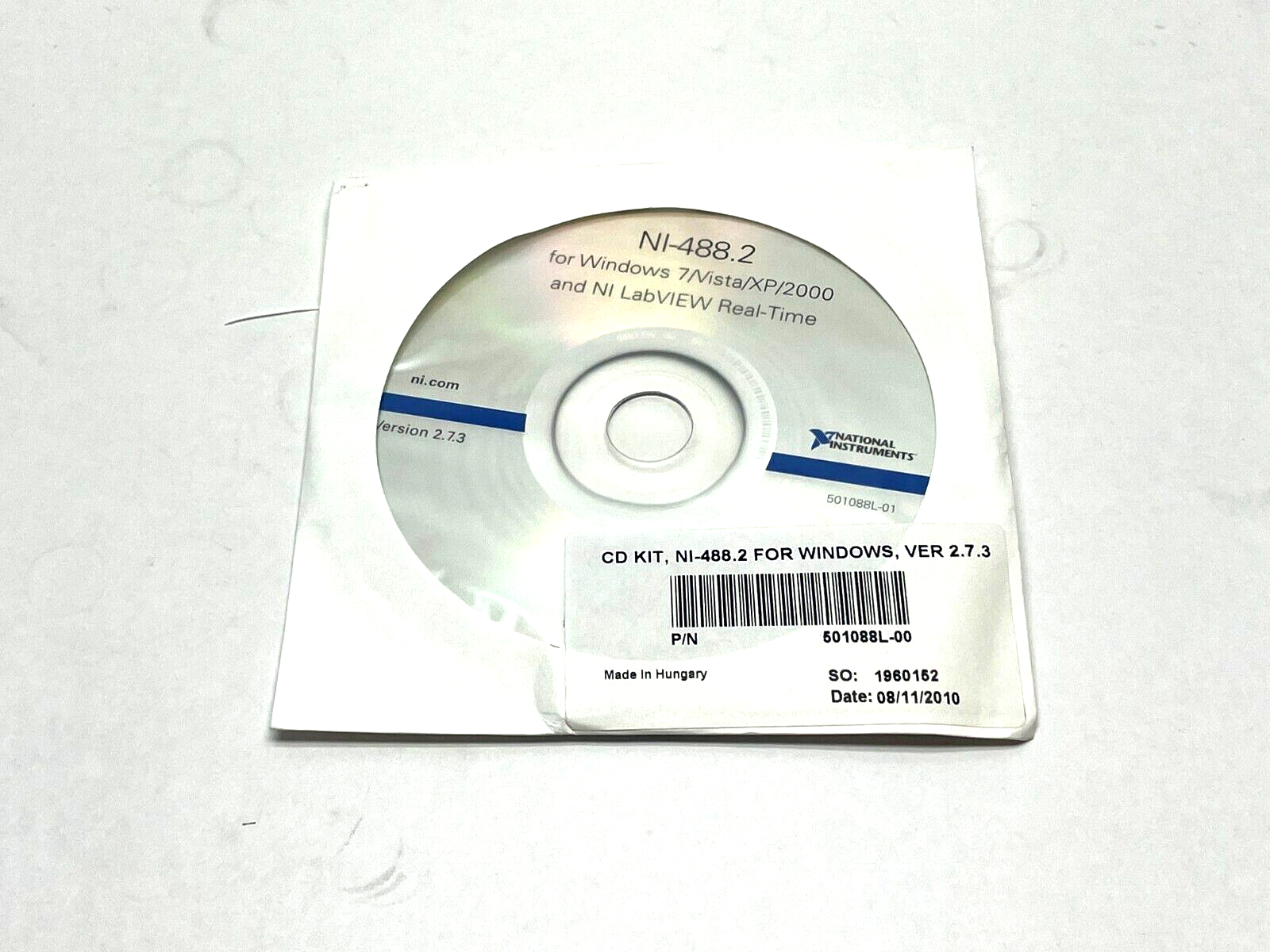National Instruments 501088L-00 VER. 2.7.3 CD Kit NI-488.2 - Like New - Maverick Industrial Sales