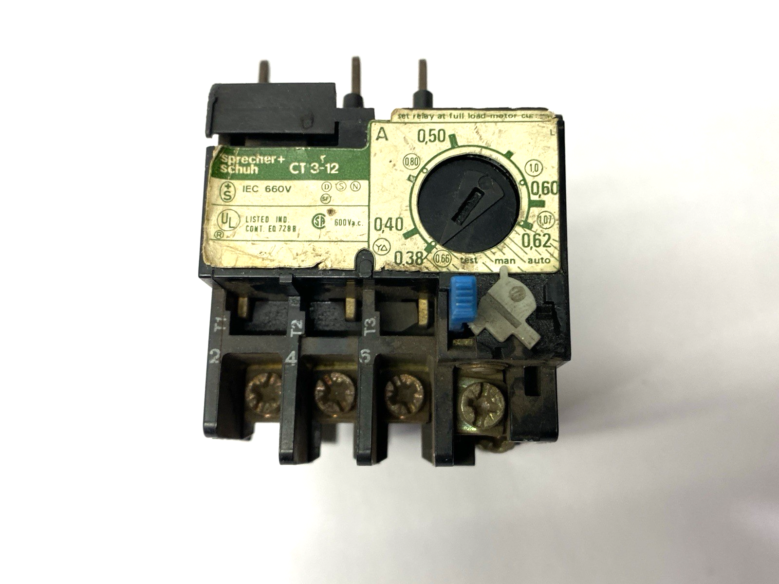 CT3-12-0.62 | Sprecher+Schuh Thermal Overload Relay 0.38-0.62A - Used - Maverick Industrial Sales