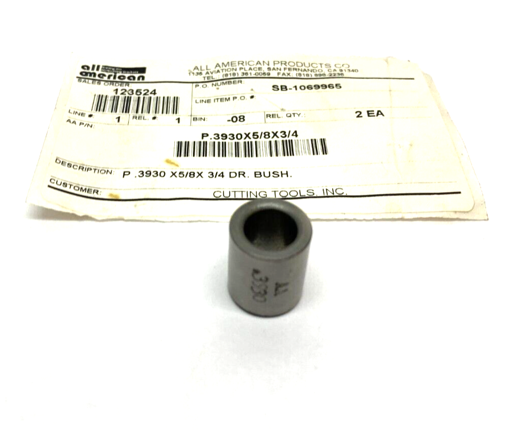 P.3930X5/8X3/4 | All American Drill Bushing .3930 x 5/8 x 3/4 - New Other - Maverick Industrial Sales