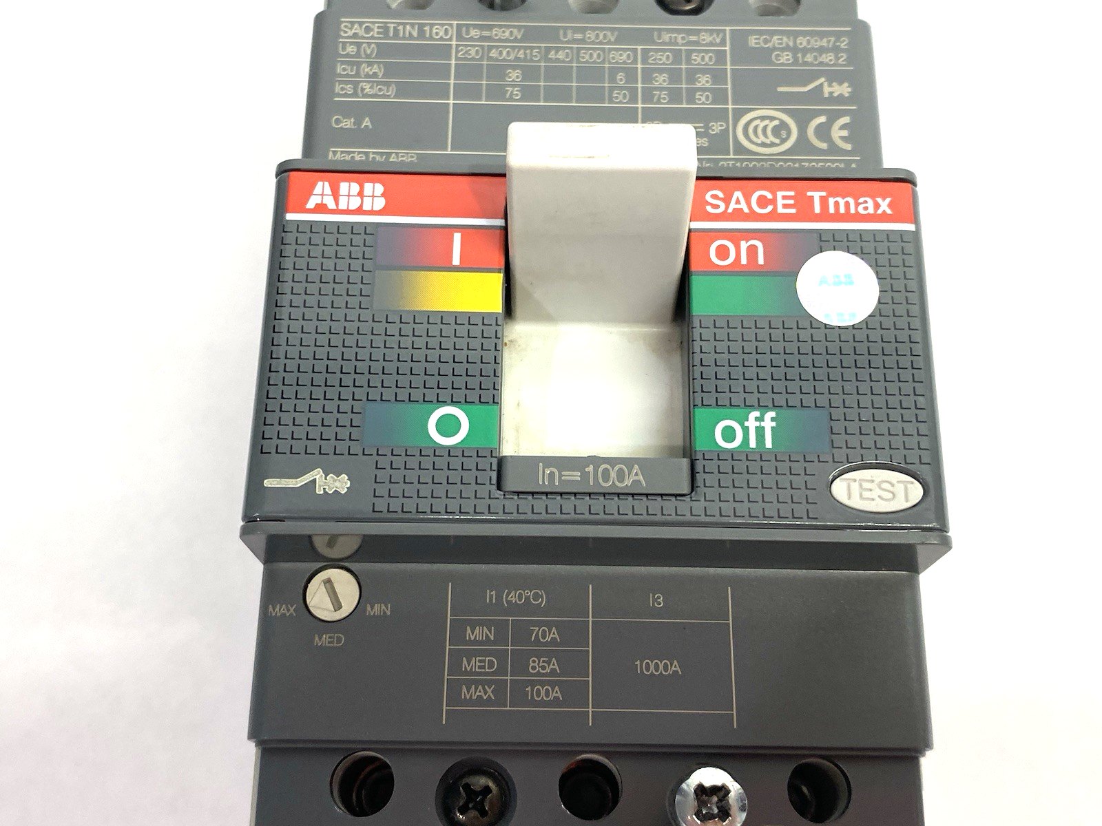 ABB 2T1003D92172500LA Molded Case Circuit Breaker SACE Tmax 3-Pole SACET1N160 - Maverick Industrial Sales
