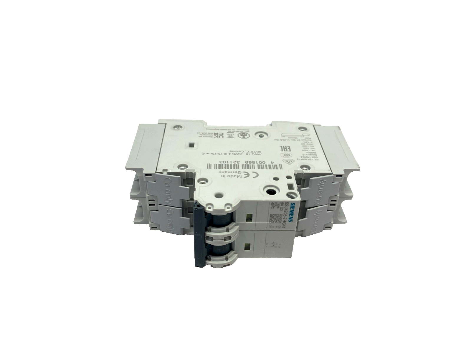 Siemens 5SJ4206-7HG41 Miniature Circuit Breaker 240V 14kA, 2P, Trip C, 6A - Maverick Industrial Sales