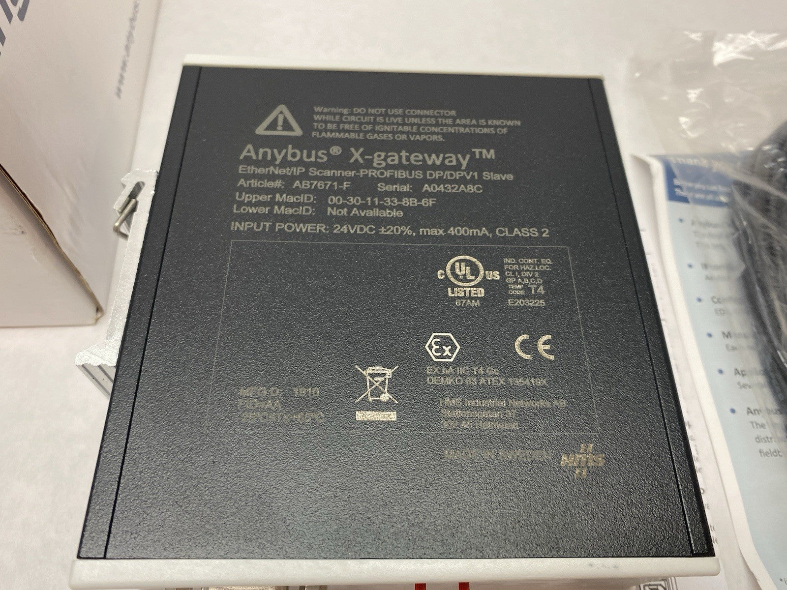 AB7671-F | HMS Networks Anybus X-gateway – EtherNet/IP Scanner - PROFIBUS Slave - New Other - Maverick Industrial Sales