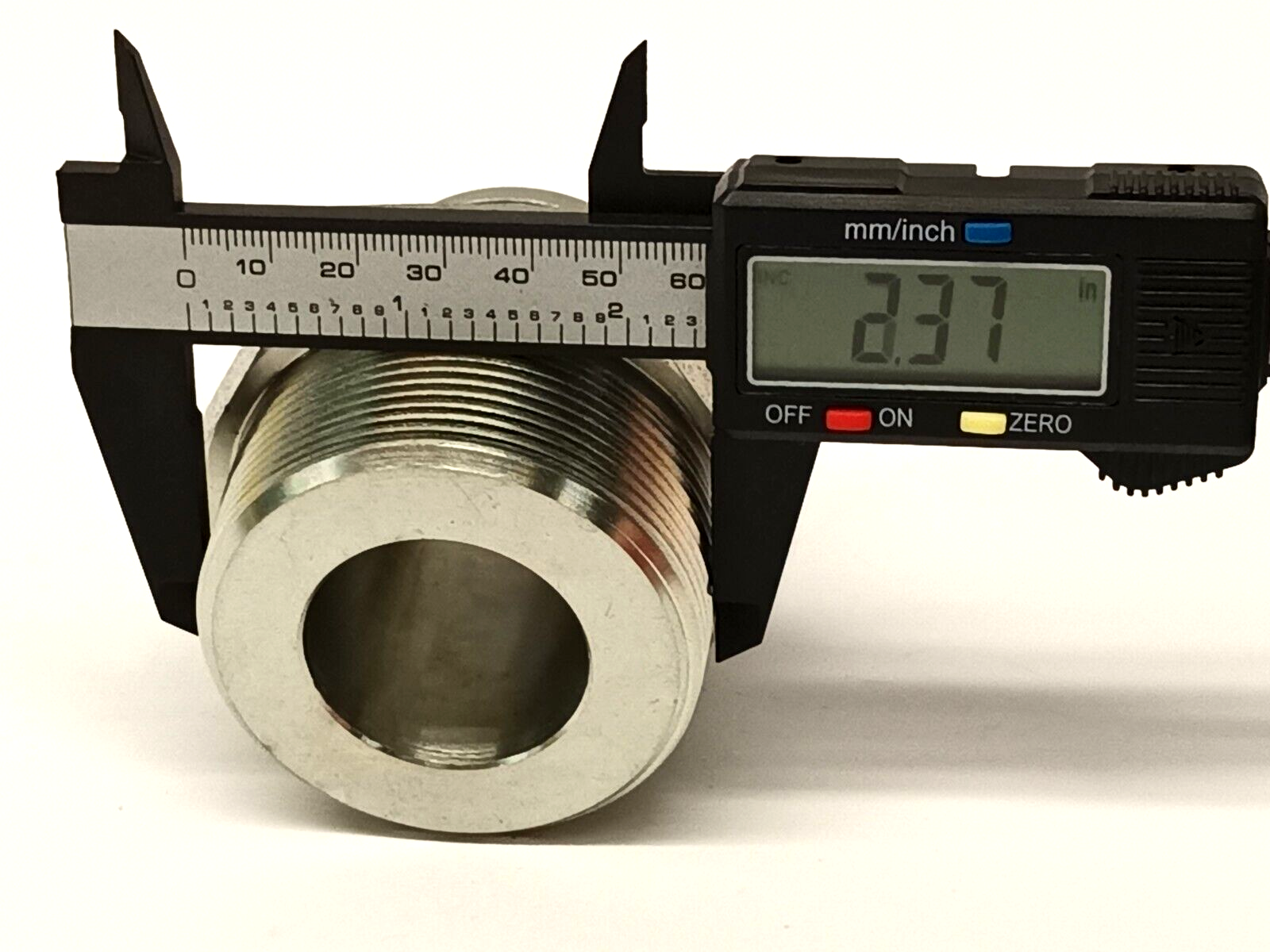 Stainless Steel Male Pipe Connector JIC 1-7/8" Thread x 2" NPT - Maverick Industrial Sales