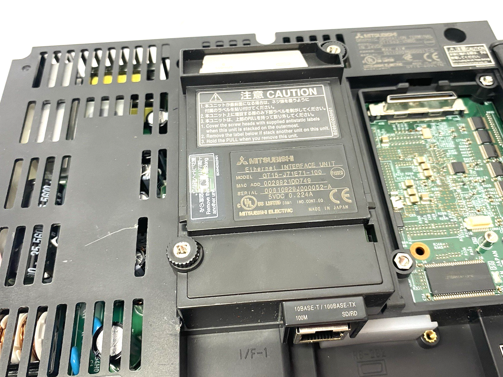 GT1562-VNBD | Mitsubishi Graphic Operation HMI Terminal GOT1000 w/ GT15-J71E71-100 - Used - Maverick Industrial Sales