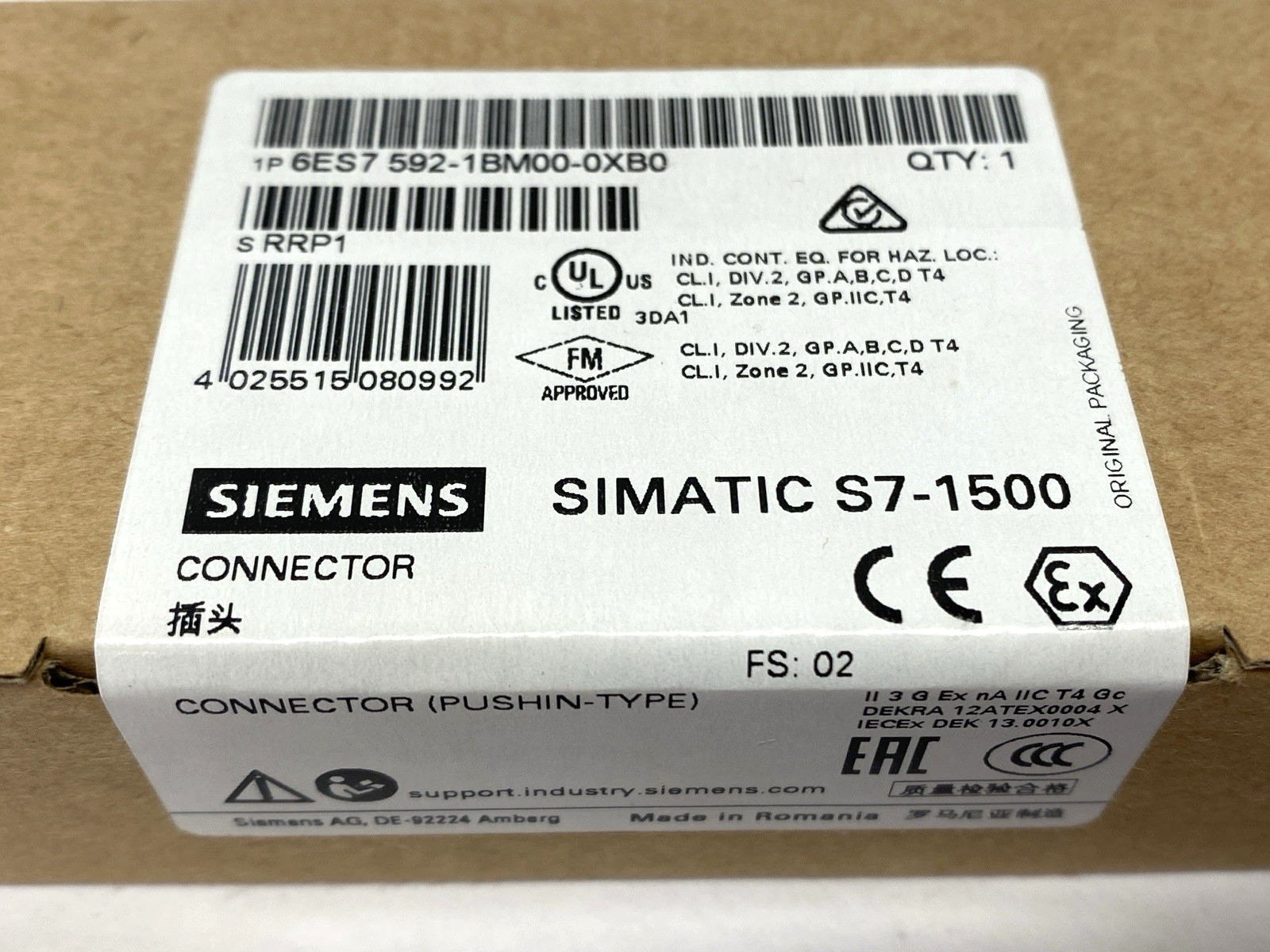 Siemens 6ES7592-1BM00-0XB0 SIMATIC S7-1500 Front Connector Push-In 40-Pole - Maverick Industrial Sales