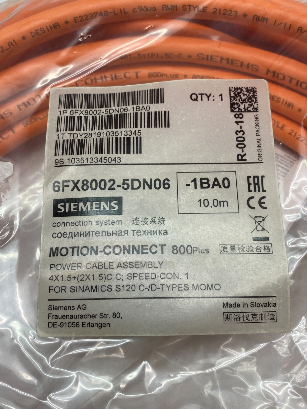 Siemens 6FX8002-5DN06-1BA0 MOTION-CONNECT 800Plus Power Cable Assembly - Maverick Industrial Sales