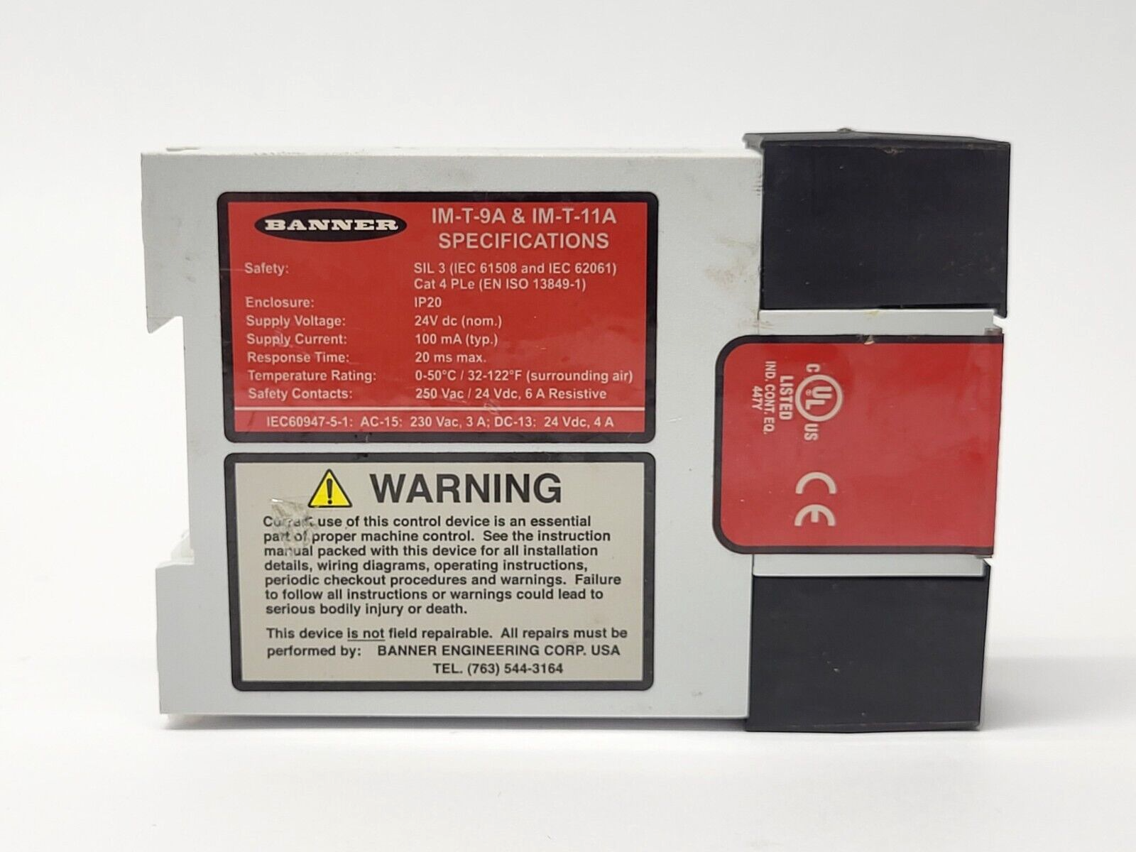 IM-T-9A | Banner Light Curtain Safety Relay Module 61425 - For parts or not working - Maverick Industrial Sales