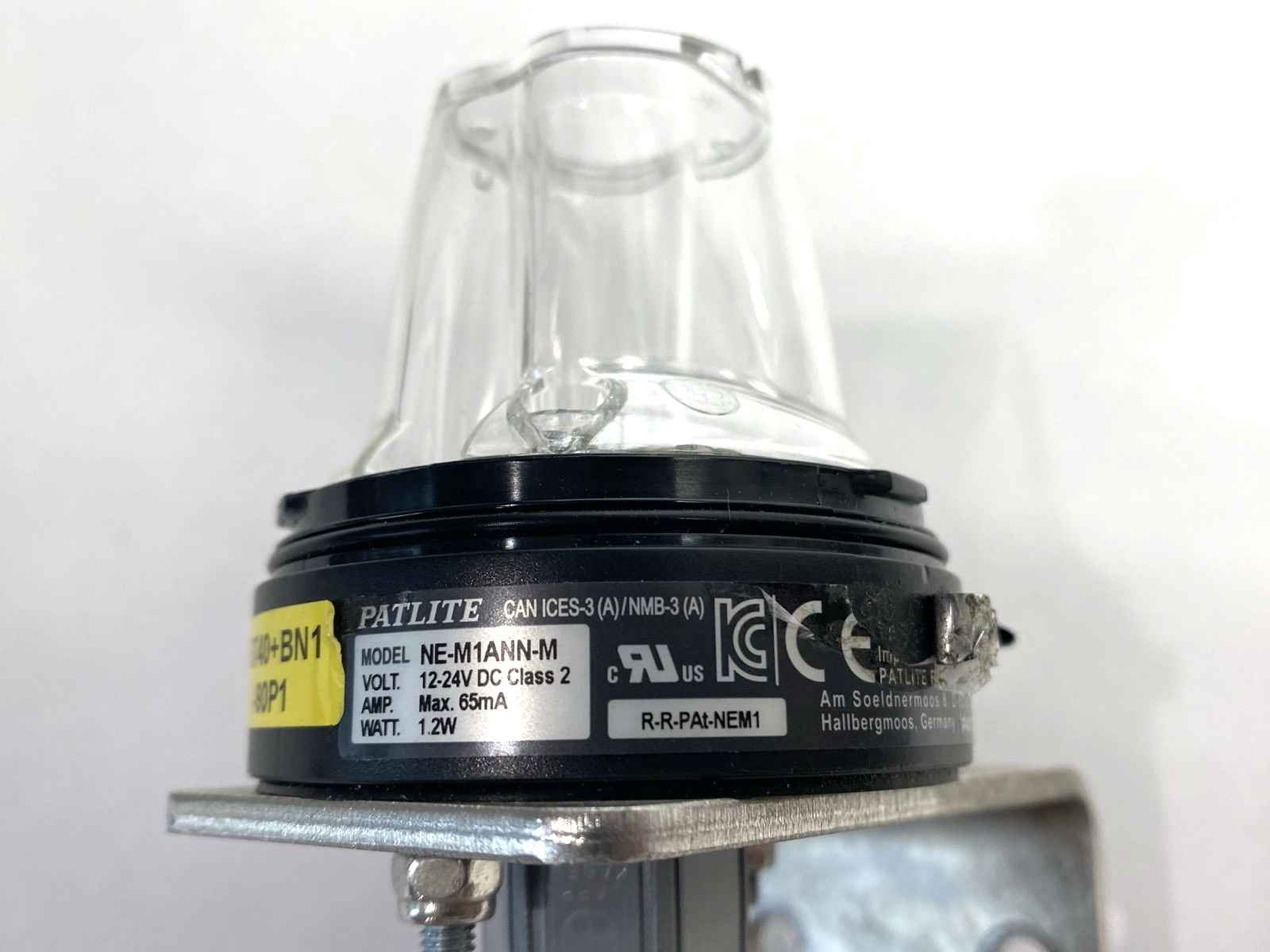 Patlite NE-M1ANN-M Beacon 2m Cable 56mm 12-24VDC NO LIGHT COVER - Maverick Industrial Sales