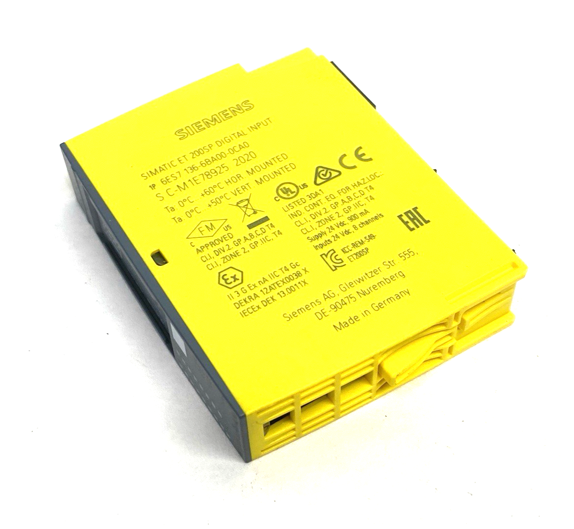 6ES7136-6BA00-0CA0 | Siemens SIMATIC ET 200SP Digital Input Module F-DI 8x 24 V DC - Used - Maverick Industrial Sales