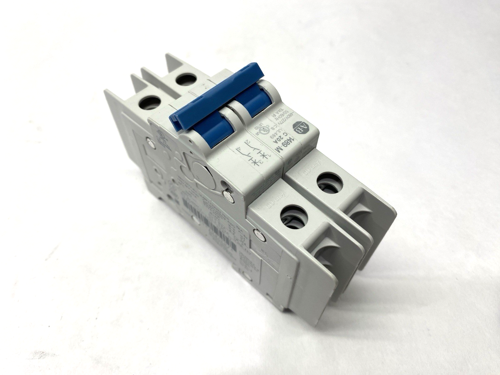 1489-M2C200 | Allen Bradley Ser. D Miniature Circuit Breaker 2 Pole 20A 480Y/277V - Used - Maverick Industrial Sales