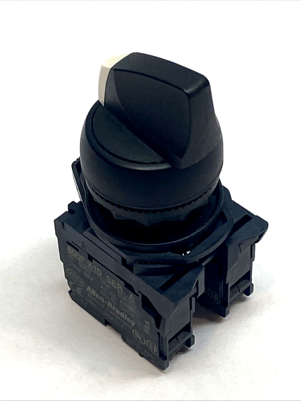 Allen-Bradley 800FP-SB32 3-Pos 22mm Selector Switch w/ 800F-X10 2NO Block - Maverick Industrial Sales