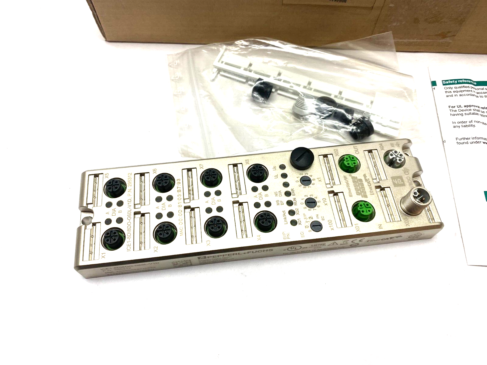 Pepperl+Fuchs ICE1-8DI8DO-G60L-V1D Ethernet Fieldbus Module 295312 - Maverick Industrial Sales