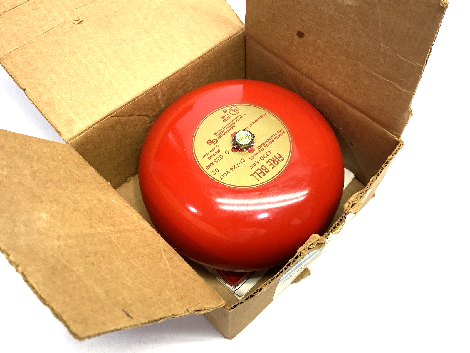 439D-6AW-R | Edwards Signaling Firebell Fire Alarm Bell, Vibrating, Red, 6" Dia. - New – Open box - Maverick Industrial Sales