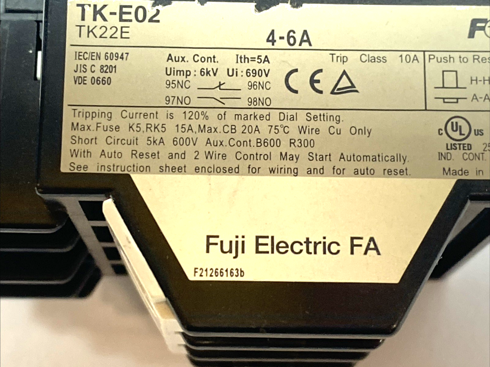 Fuji SC-E03/G Motor Starter Contactor & Overload TK-E02 - Maverick Industrial Sales
