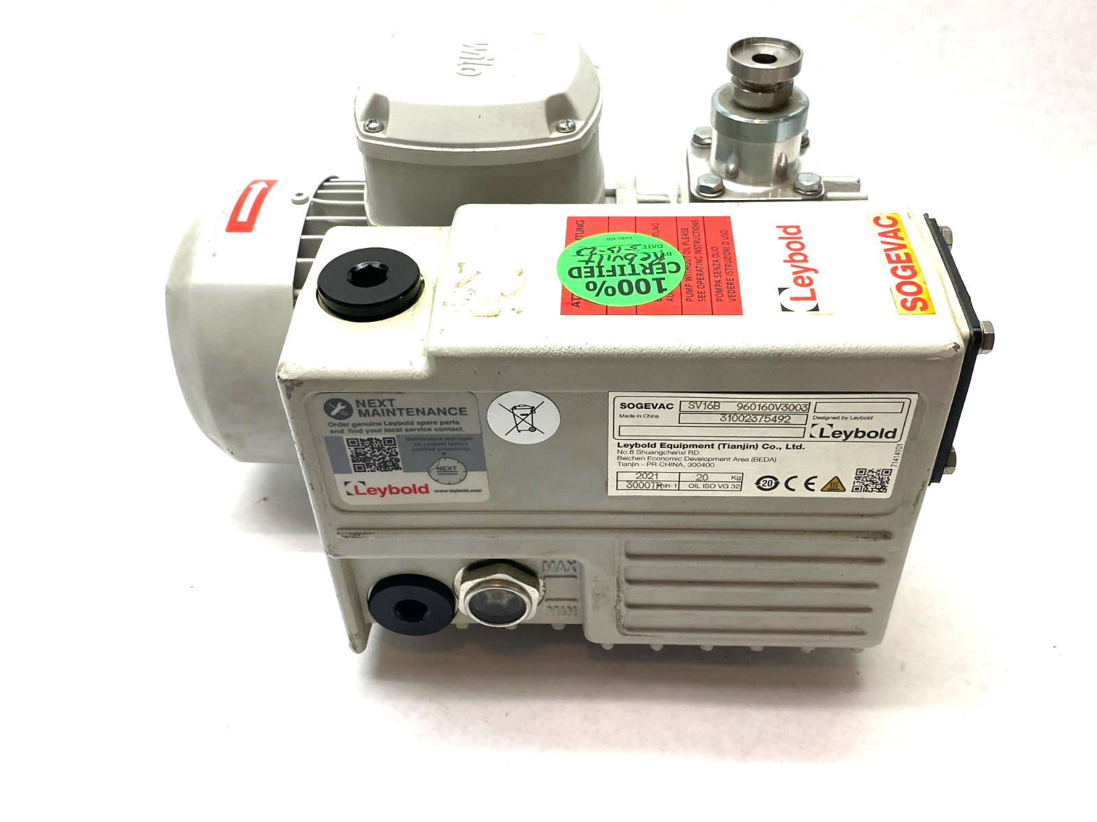 Leybold SV16B SOGEVAC Rotary Vane Vacuum Pump - Maverick Industrial Sales