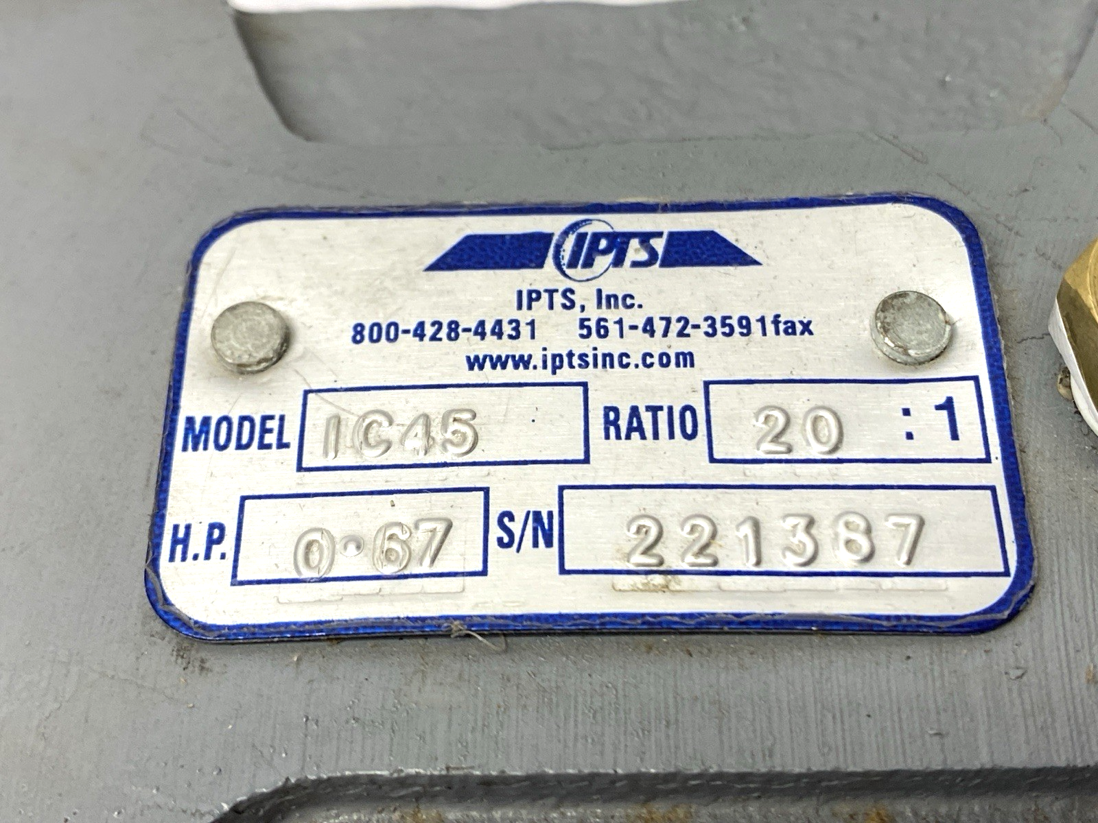 IPTS IC45 Speed Reducer Gearbox 20:1 - Maverick Industrial Sales