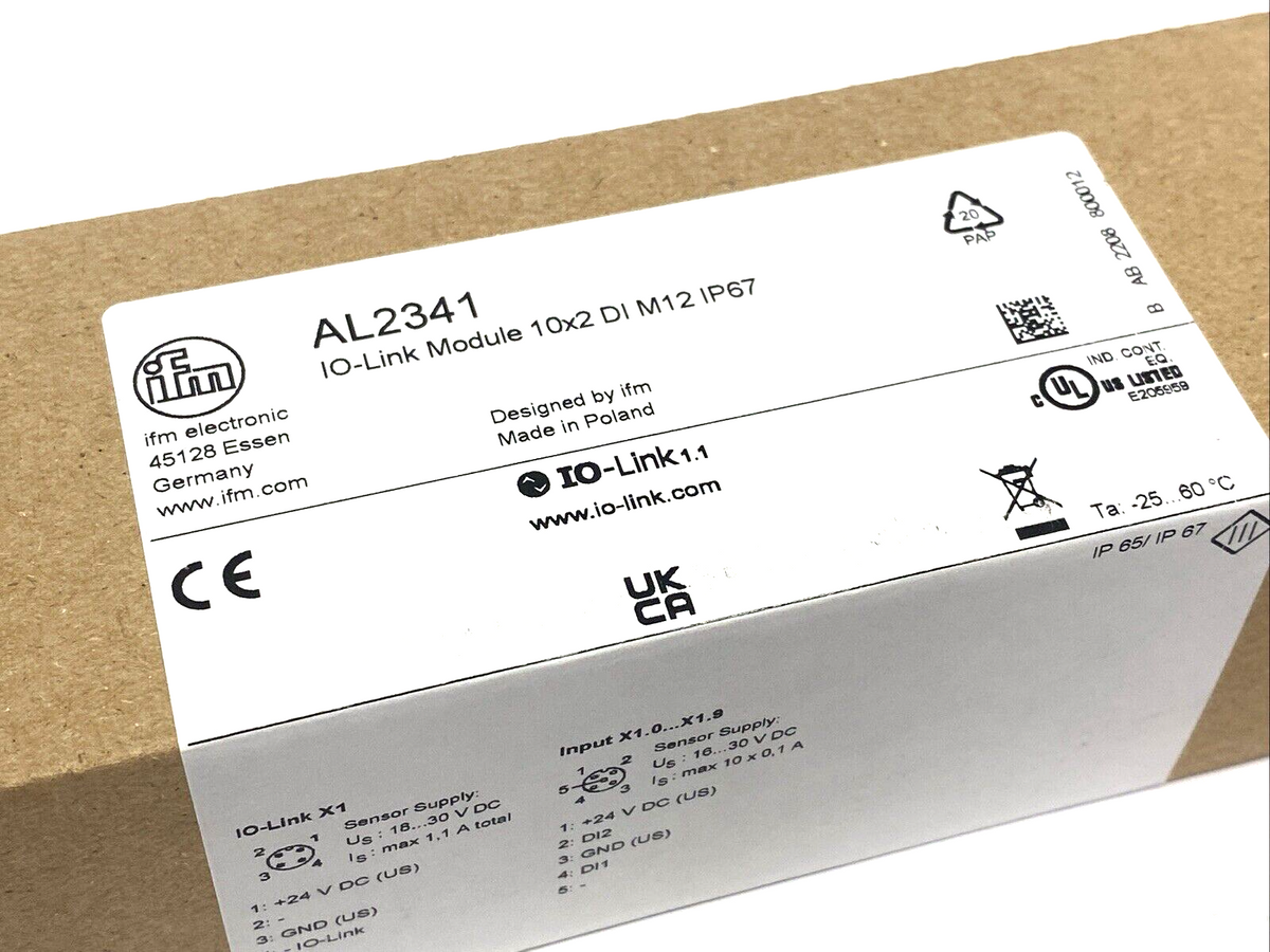 IO-Link Module 10x2 DI M12 IP67, AL2341 | ifm AL2341 IO-Link Input