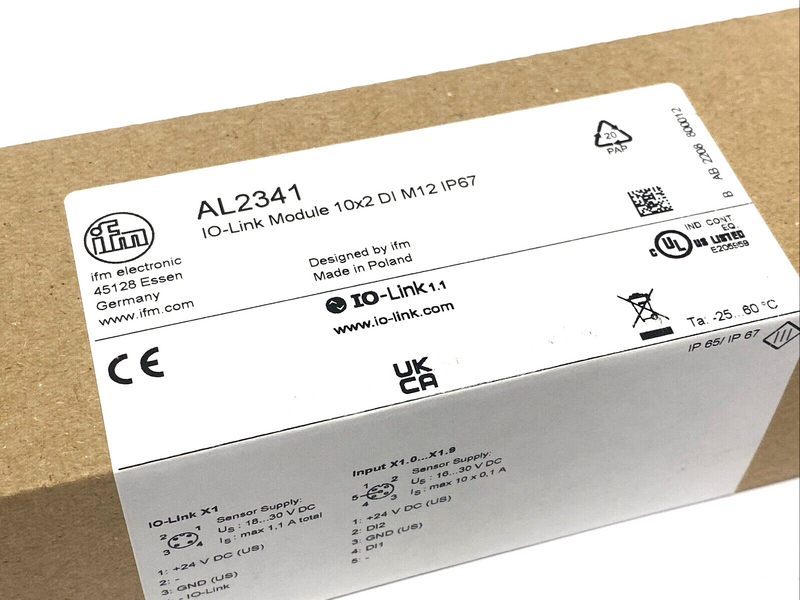 ifm AL2341 IO-Link Input Module 18-30VDC, IO-Link Module 10x2 DI M12 IP67 - Maverick Industrial Sales