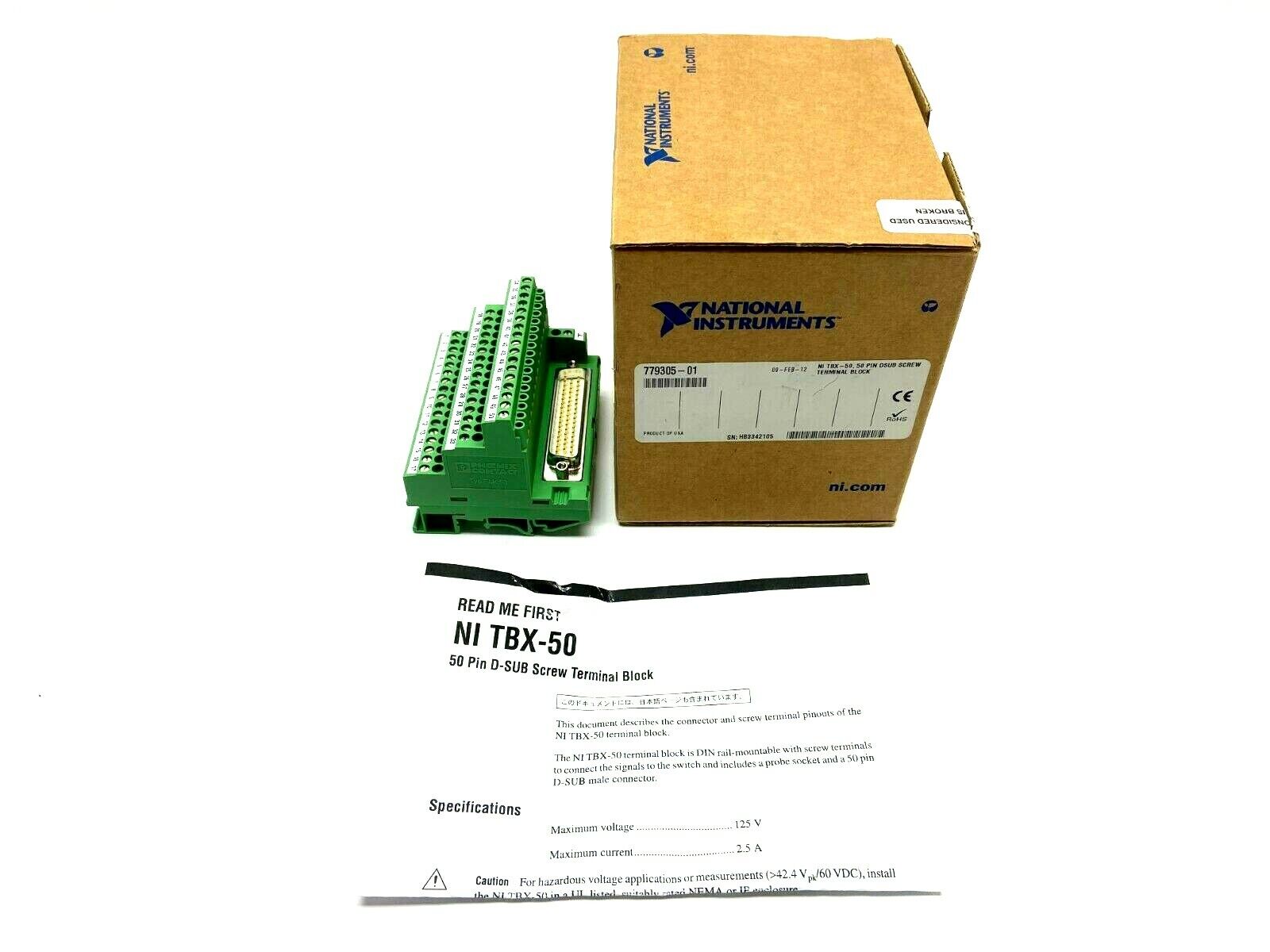 National Instruments by Phoenix Contact NI TBX-50 50 Pin D-Sub Terminal Block - Maverick Industrial Sales