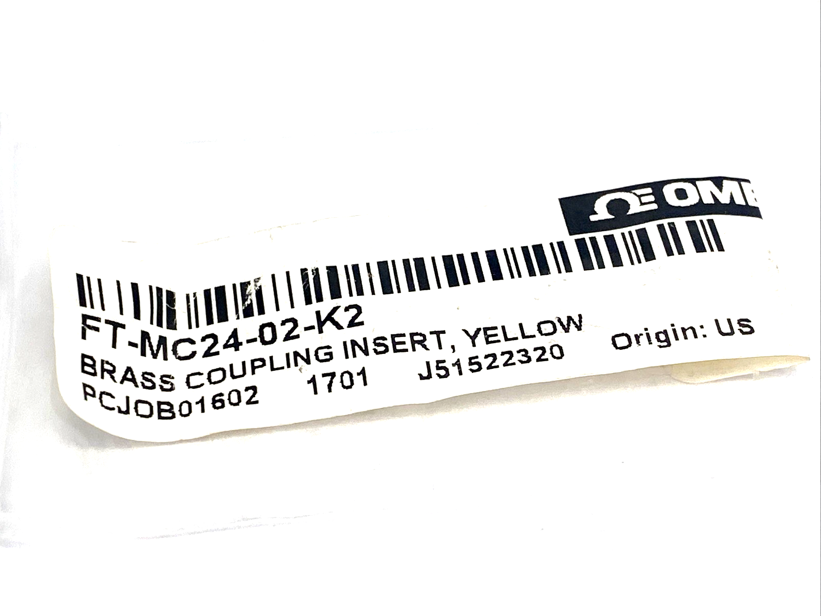 FT-MC24-02-K2 | Omega Chrome-Plated Brass Quick Coupling Insert, Yellow, 1/8" NPT - New - Maverick Industrial Sales