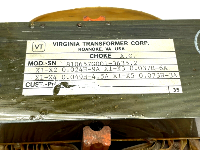 Virginia Transformer 810657G001-3635.2 Power Transformer – Maverick ...