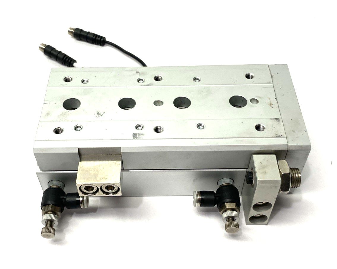 SMC MXS20-75 Guided Slide Table Cylinder 75mm Stroke Adjustable w/ Auto Switches - Maverick Industrial Sales