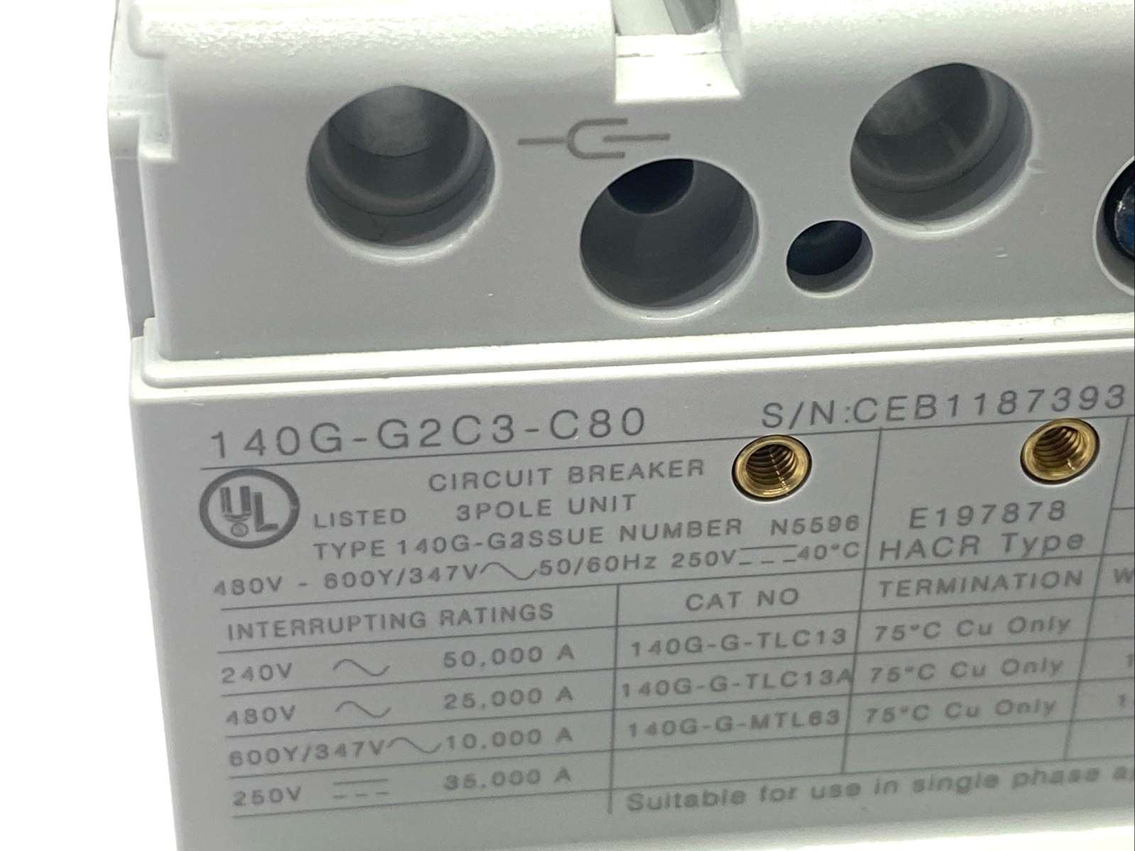 140G-G2C3-C80 | Allen Bradley Ser. A Molded Case Circuit Breaker 3P 80A G-Frame - New – Open box - Maverick Industrial Sales
