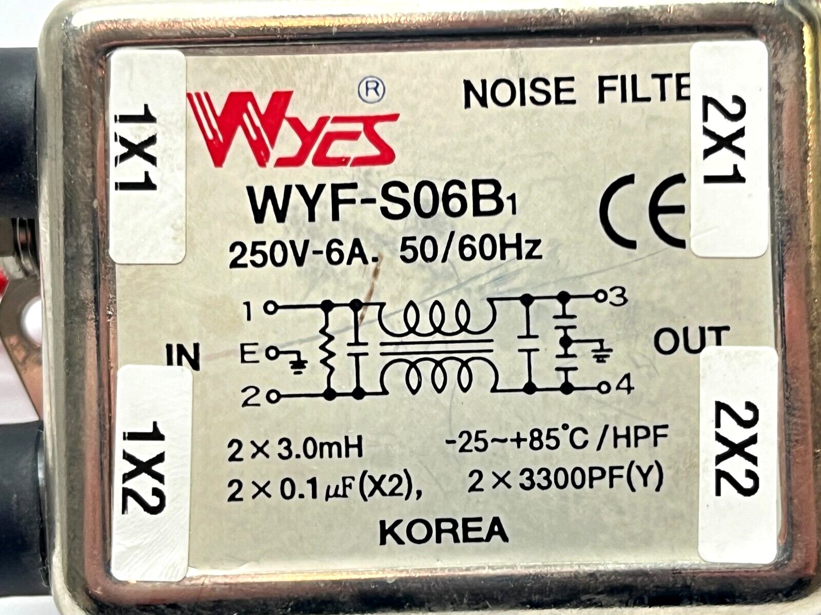 Woon Young WYF-S06B Noise Filter 6A 250V - Maverick Industrial Sales