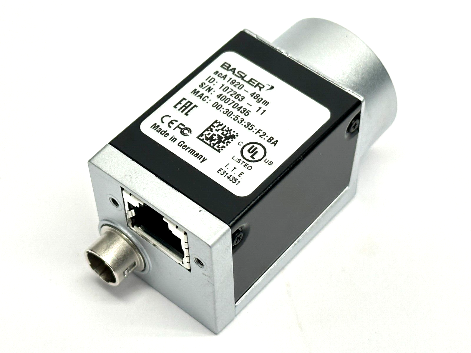 Basler 107263-11 Ethernet Camera Module acA 1920-48gm 1920x1200 50FPS 12-24V - Maverick Industrial Sales