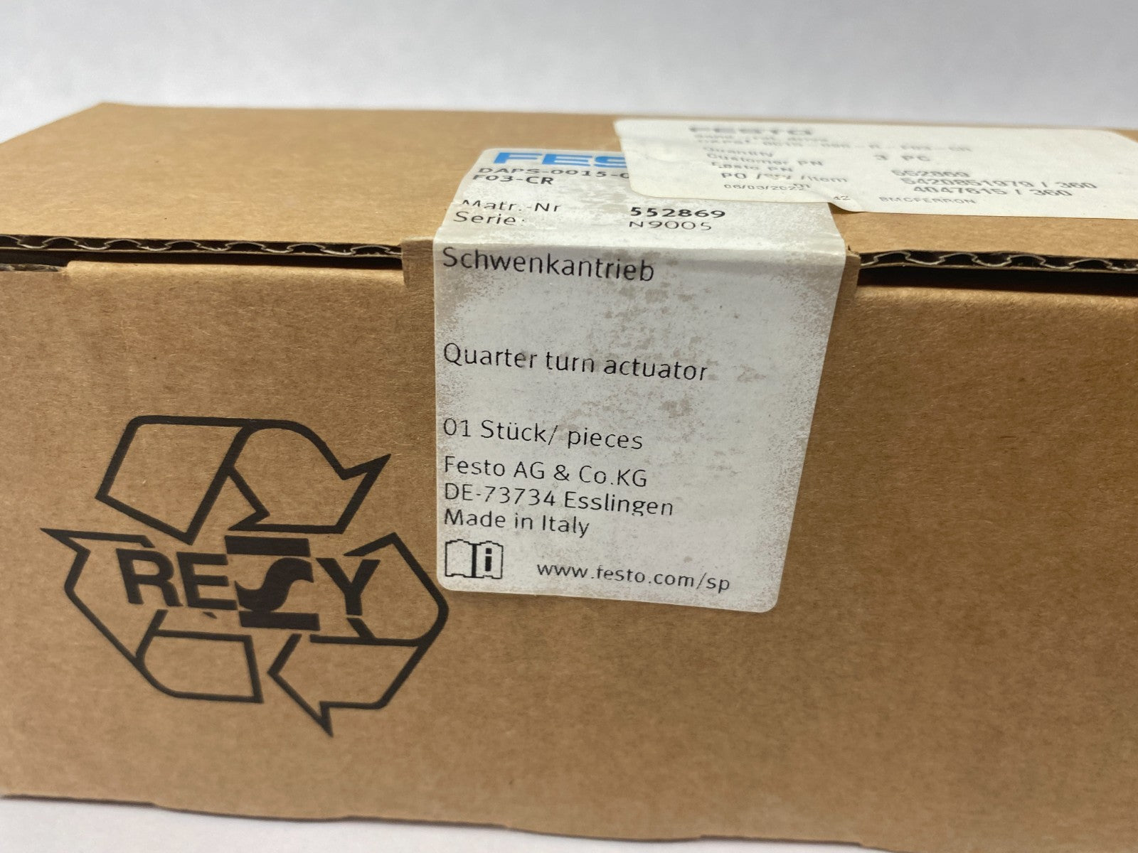 Festo DAPS-0015-090-R-F03-CR Quarter Turn Actuator, 552869 - Maverick Industrial Sales