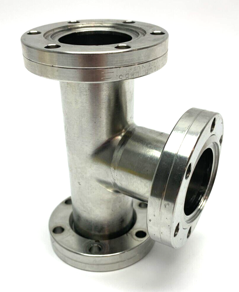 Huntington VF-151 Stainless Steel UHV Tee Fitting 2 Rotatable Flange 1 Locked - Maverick Industrial Sales