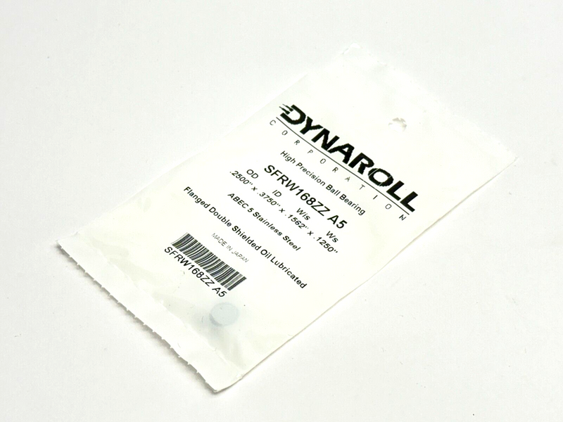 Dynaroll SFRW168ZZ A5 Ball Bearing ID.2500x OD.3750x WIS.1562x WS.1250 ABEC 5 - Maverick Industrial Sales