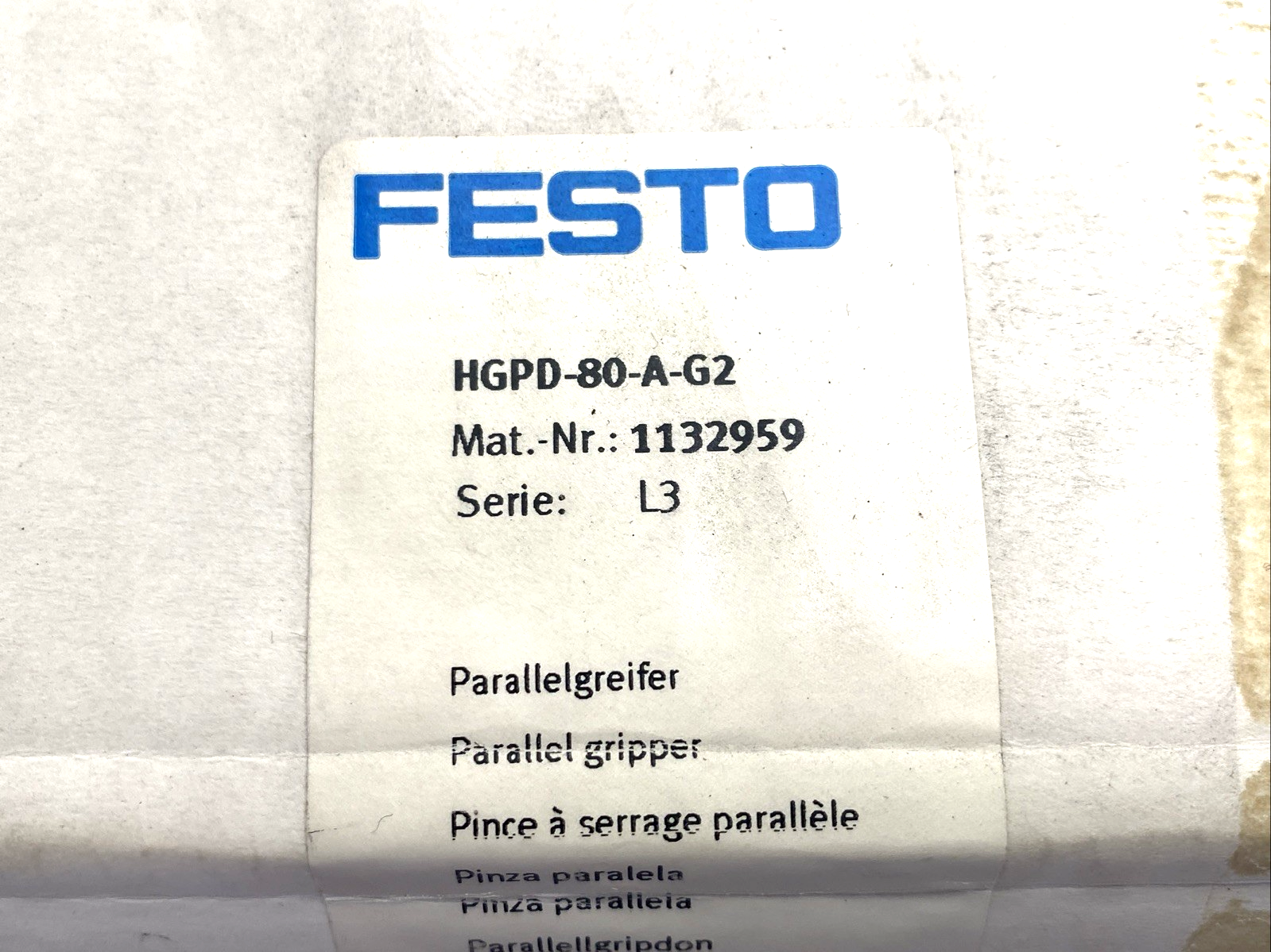 Festo HGPD-80-A-G2 Parallel Gripper, 20mm Each Gripper Stroke 1132959 - Maverick Industrial Sales
