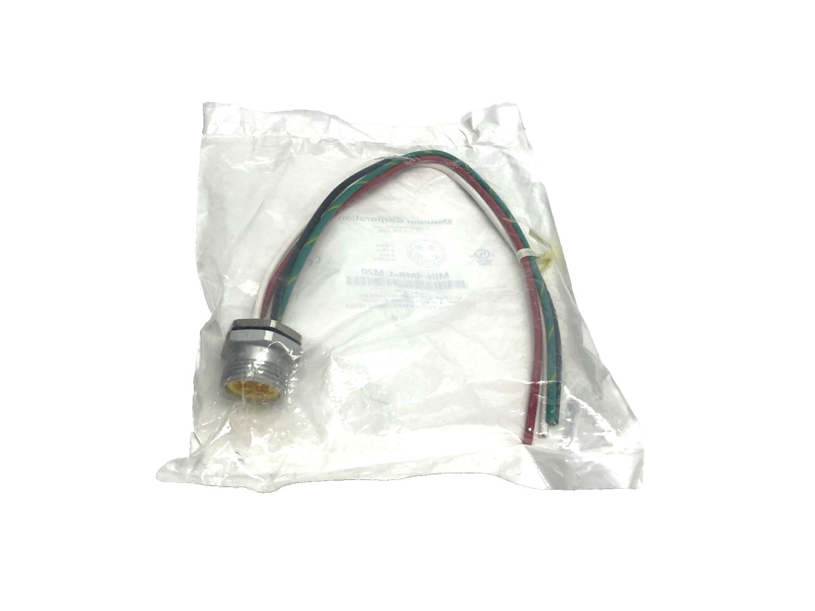 MIN-4MR-1-M20 | Mencom Size I Receptacle 4-Pin Male 7/8" M20 Front Mount 16AWG 10A - New - Maverick Industrial Sales