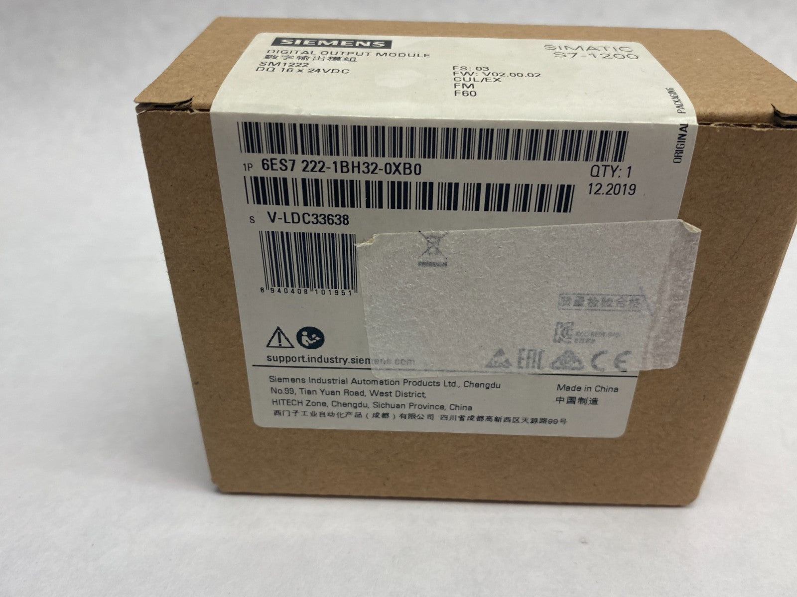 Siemens 6ES7 222-1BH32-0XB0 SIMATIC S7-1200 Digital Output Module SM1222 16x24 - Maverick Industrial Sales