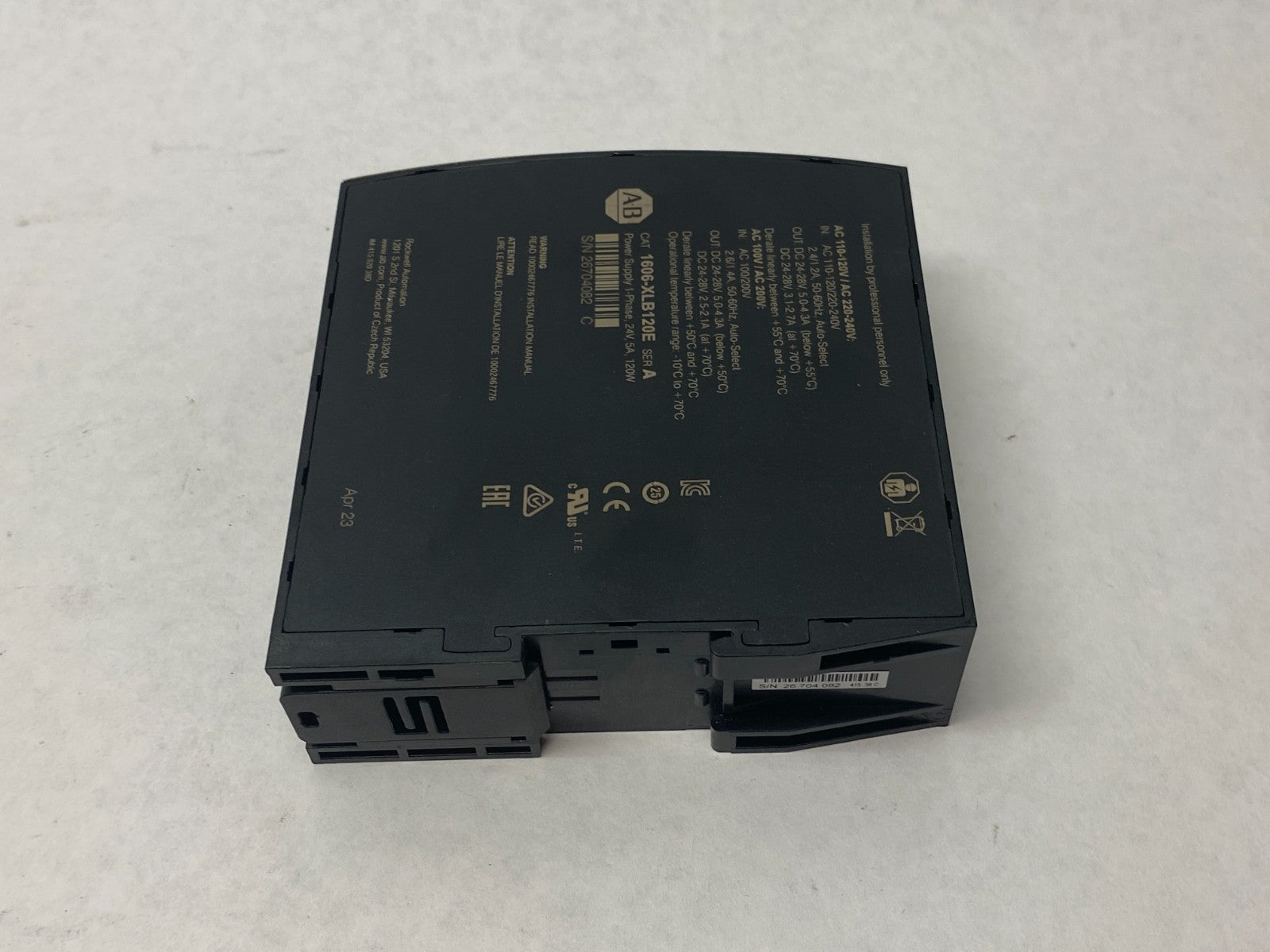 Allen Bradley 1606-XLB120E Ser. A 1-Phase Power Supply, 24V, 5A, 120W - Maverick Industrial Sales