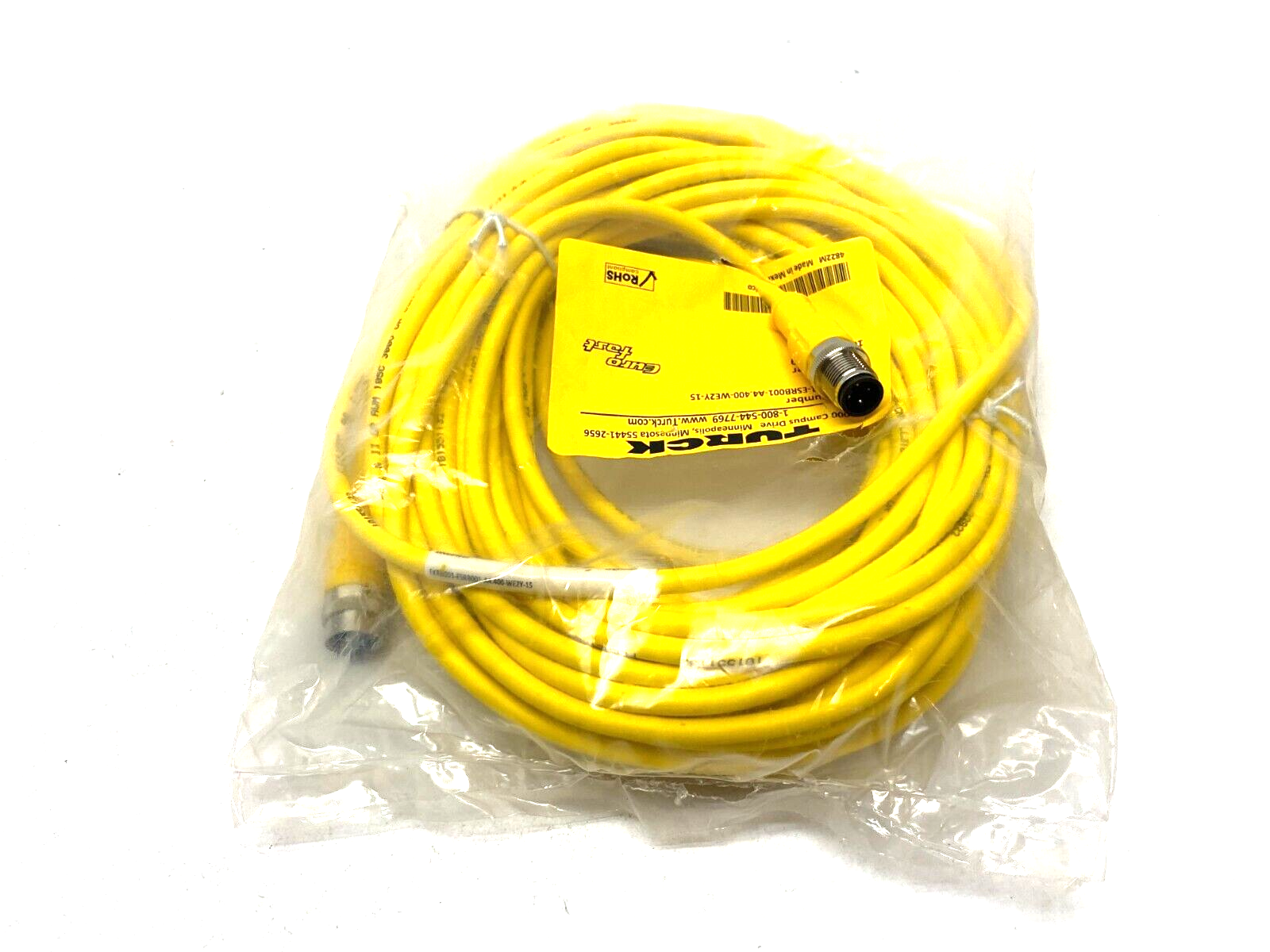 Turck EKRB001-ESRB001-A4.400-WE2Y-15 Eurofast Double Ended M12 Cordset 100034659 - Maverick Industrial Sales