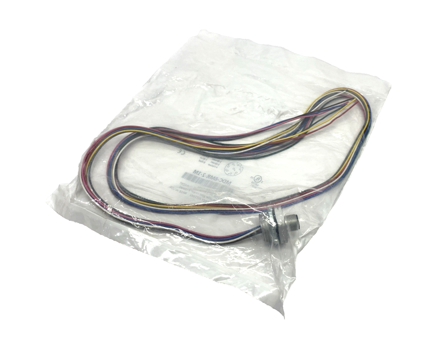 MDC-8MR-2-1M | Mencom 8-Pin Micro DC M12 Male Receptacle 1/2" NPT, 1m Length - New - Maverick Industrial Sales