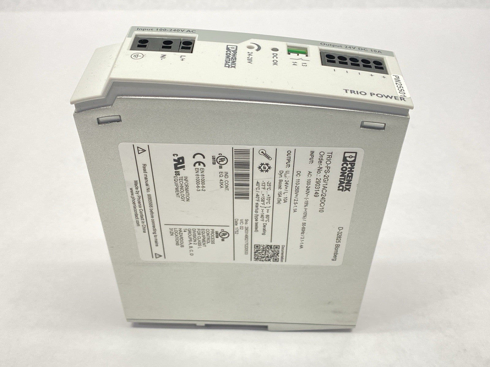 TRIO-PS-2G/1AC/24DC/10,2903149 | Phoenix Contact TRIO-PS-2G/1AC/24DC/10 Power Supply 10A 24VDC 2903149 - Used - Maverick Industrial Sales