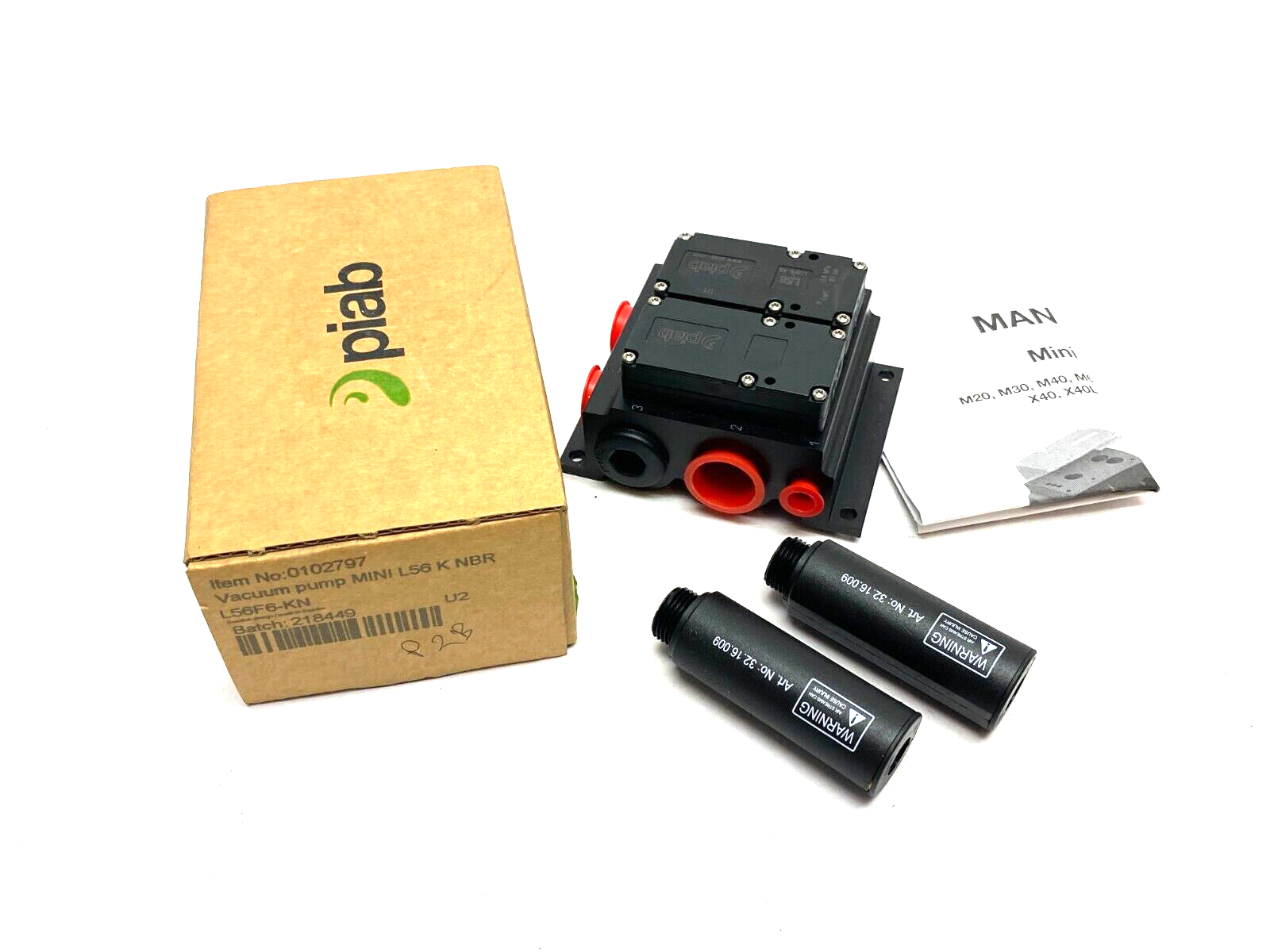 L56F6-KN, 0102797 | Piab 0102797 Vacuum Pump MINI L56, Conn. K, NBR Seals, L56F6-KN - New – Open box - Maverick Industrial Sales